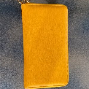 Mustard wristlet wallet